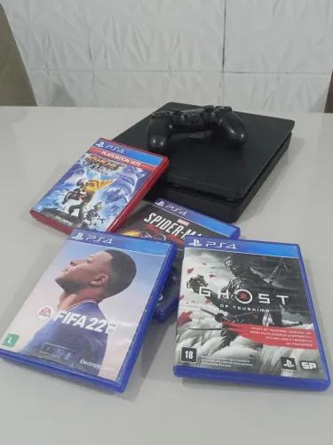 PS4 à Venda + 1 Controle + 4 Jogos | FIFA 22, Ghost of Tsushima e Mais