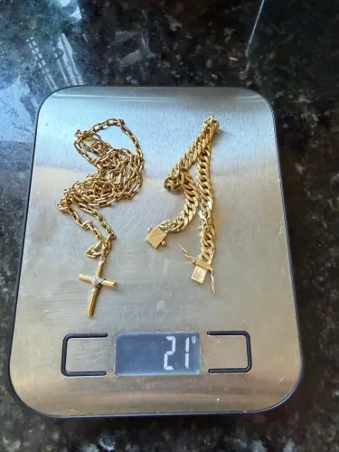 Kit Colar e Pulseira ouro 18k
