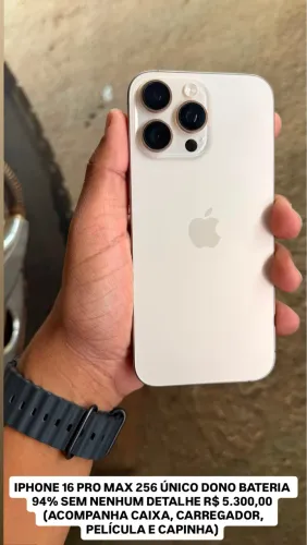 IPHONE 16 PRO MAX 256 ÚNICO DONO 