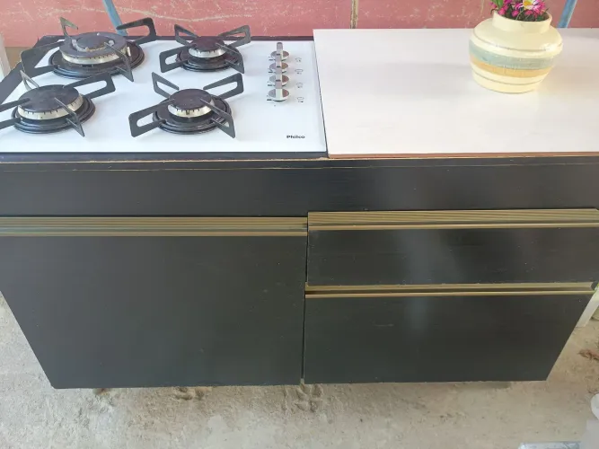 Fogão Cooktop com armário 