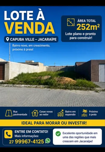 Passo terreno Capuba Ville