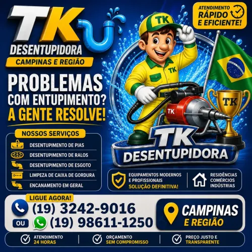 Desentupidora em Campinas e Região - Atendimento Dia e Noite 