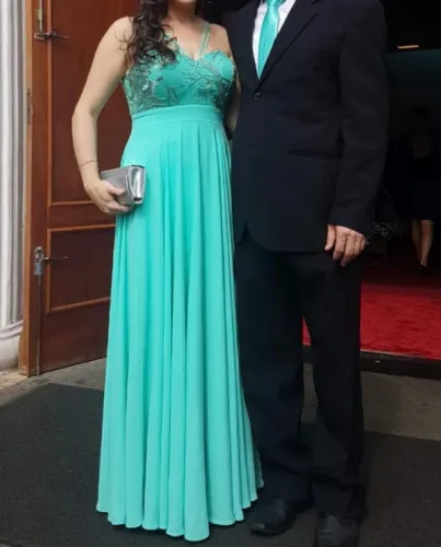 Vestido de festa - Verde Tiffany