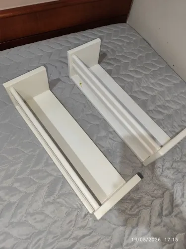 Par de Mini prateleira branca 40 x 12 x 10