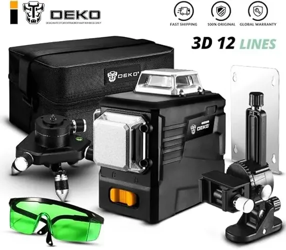 Nivel A Laser Deko 3d 12 Linhas Verde Auto Nivelante +suporte Dc5