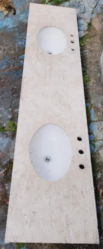 VENDE SE LAVATÓRIO DUPLO EM GRANITO TRAVERTINO