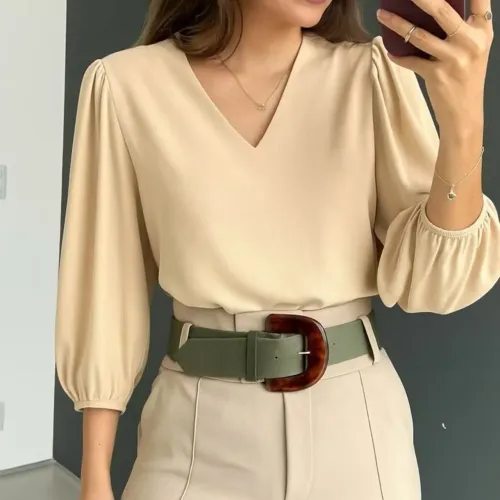 Blusa feminina 3/4 moda evangélica