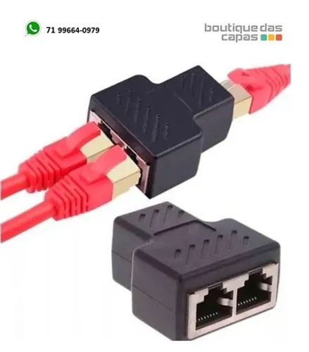 Duplicador Para Cabo De Rede Rj45 1 Entrada 2 saídas Fêmeas XT-2130