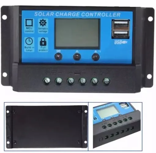 COD-AP8 Controlador De Carga Solar 30a Lcd Usb Regulador Automatico  Automação 