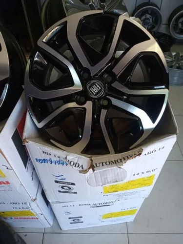 Rodas Novas aro 14 Argo HGT-Black Diamantada