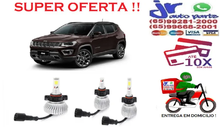 Lampada led milha Jeep Compass  6000K 12V 24V