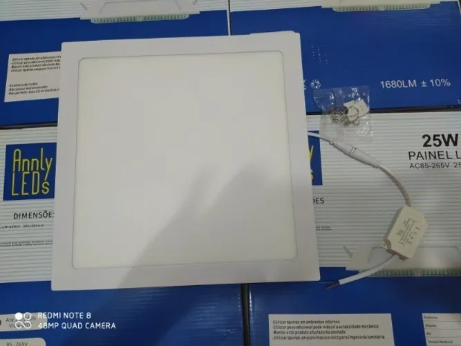 Kit Com 7 Luminárias  30x30 Embutir Plafon Led 24w Quadrado 6500k ( Promoção !!!)