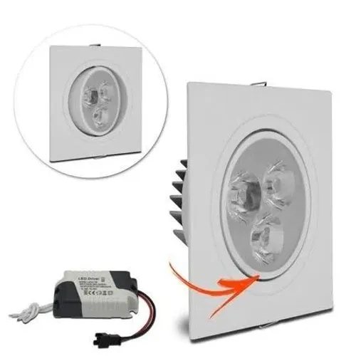 Kit 10 Spot LED 3w Redondo ou Quadrado 