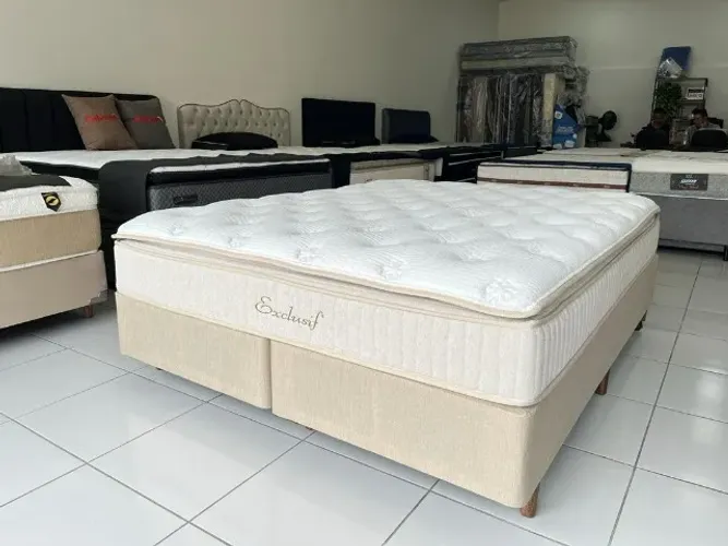 Cama Box Queen Size Pillow Top Macio Molas Ensacadas Marca Sankonfort Nova!