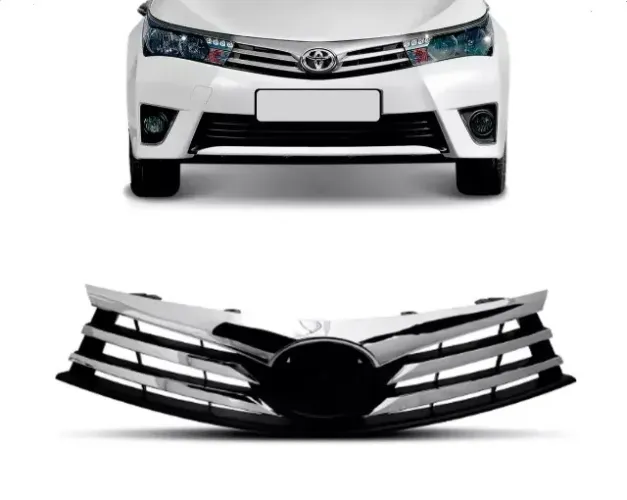 Grade  Radiador Corolla 2015 á 2017 Preto com Friso Cromado