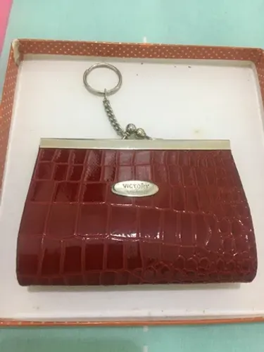 Porta moedas em couro vinho