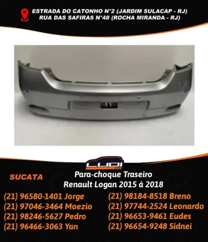 Para-choque Traseiro Renault Logan 2015 à 2018