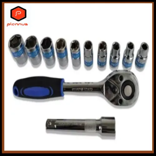 Kit Jogo Soquetes com 12 Peças 10 A 22mm Catraca 1/2 Pol Kit De Ferramentas Completo z514