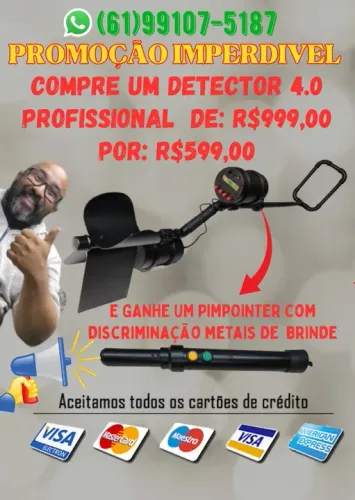 Detector de Metal 4.0 Profissional + Pimpointer de Brinde