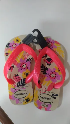 Sandália Havaianas Kids Flores 27/28 Bege Palha 