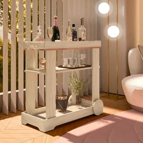 Carrinho Bar Rose Naturale Frete Grátis - Até 12x