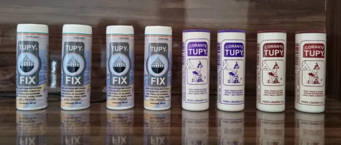 Kit 4x Corante para tingir tecido Tupy 45g + 4x Fixador de cor Tupyfix 40 ml