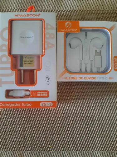 Kit carregador e fone tipo C H'maston