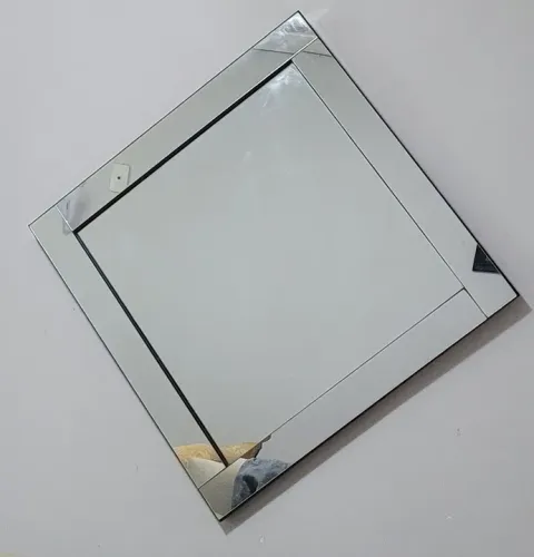 Espelho decorativo de cristal borda bisotada 61x61
