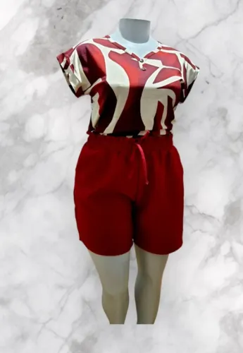 Conjunto Blusinha Viscolycra e Short em Linho