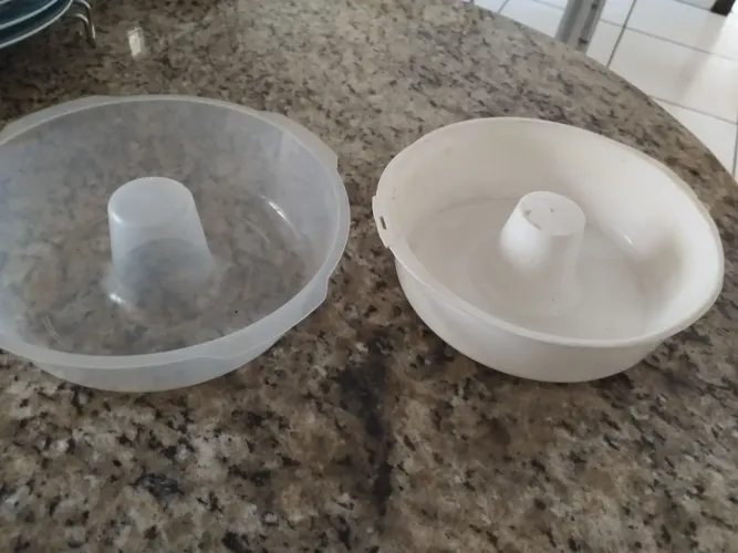 2 formas pudim plásticas microondas