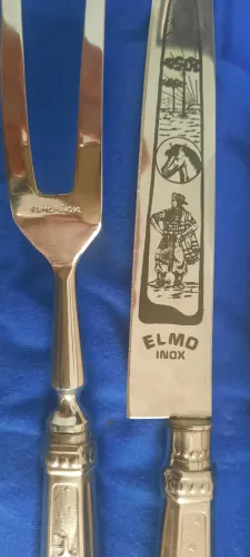 Faca  e  Garfo  Gaúcha  6¨  em  Inox  com  Estojo