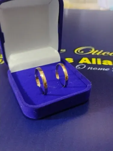 Par Alianças 2.5 Gramas Ouro 18 Kilates 3 mm Maciça                                       