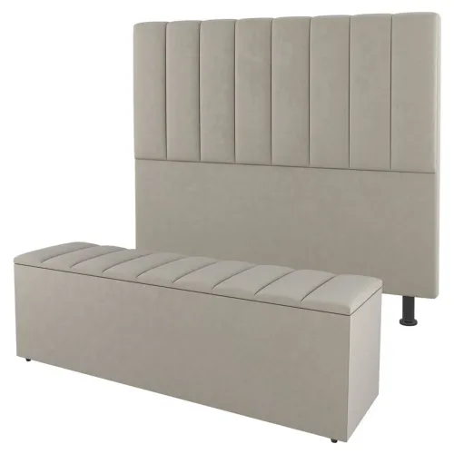 Rack/Painel de Cabeceira com Banqueta