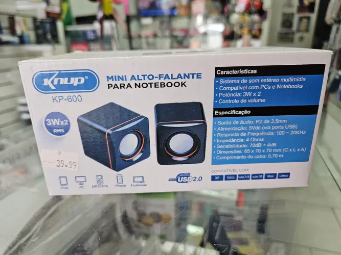 Caixa de Som para Notebook Knup KP-600 - 3W RMS