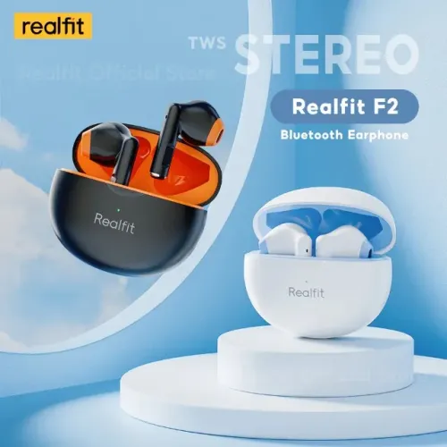 Fone Bluetooth 5.3 Realfit F2 TWS Branco/Preto (Novo) - Aceito cartão / Pix