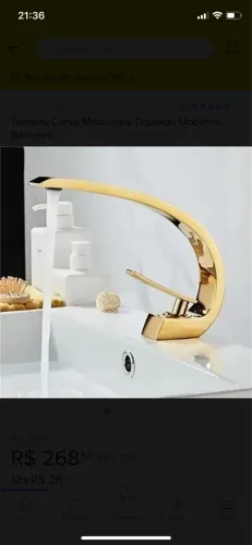 Torneira de banheiro super luxo misturador monocomando 