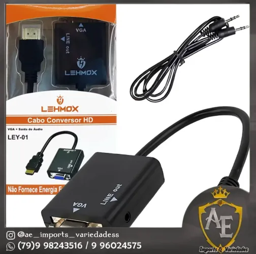 Cabo conversor VGA/HDMI