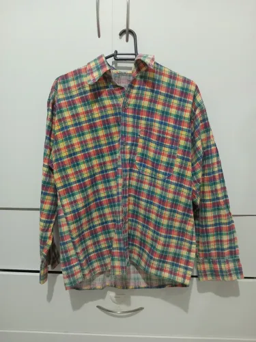 Camisa xadrez infantil colorida