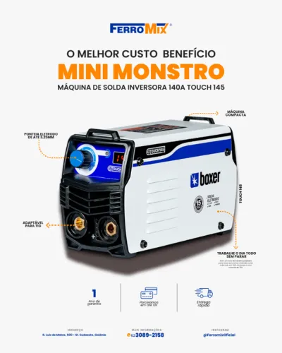 Máquina De Solda Inversora Touch 145 220v 140a - Boxer  - Ferramentas em Promoção