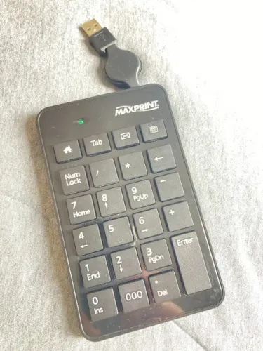 Teclado numérico USB com fio retrátil Maxprint