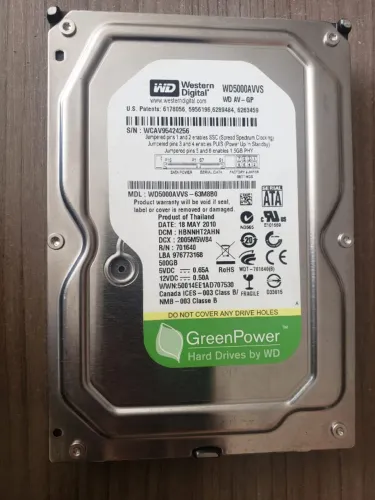 HD WESTERN DIGITAL WD500AVVS-63M8B0 500GB 100,00