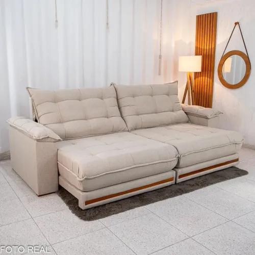 Sofá Retrátil Reclinável Madri 2,90m Molas Ensacadas e D33 rf544