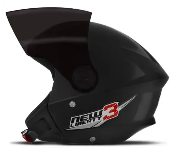 Capacete Pro Tork Liberty 3 aberto preto fosco tamanho 58 duas viseiras