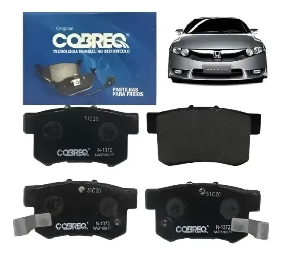 Pastilha Freio Traseira Honda New Civic 2008 2010 2012 2014