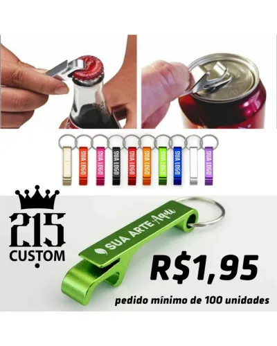 Para EMPRESAS Chaveiro Abridor de Garrafa Personalizado - Sua Empresa sempre lembrada