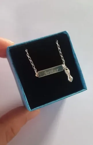 Pulseira infantil de placa - prata 925 - nova (sem nome gravado)