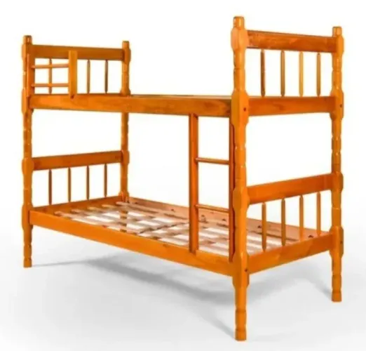 Novo Beliche e Colchão Torneado Madeira Maciça com Grade a partir de 199,99