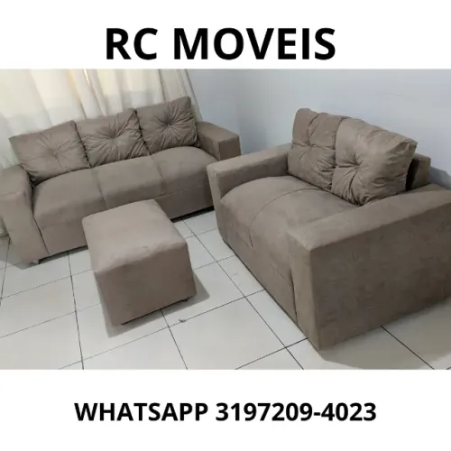 Sofá Canadá 2 e 3 Lugares com Puff - Conforto e Qualidade Direto da Fábrica