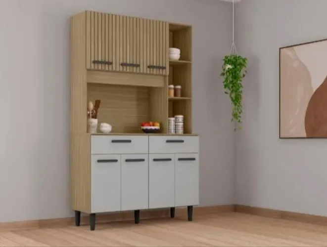 Armário de Cozinha Malu 7 Portas 2 Gavetas Direto de fábrica!
