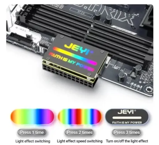 Adaptador 90 ° Atx 24pin Rgb 18 Modos De Luz Macho/fêmea Automação Robótica COD-AM571